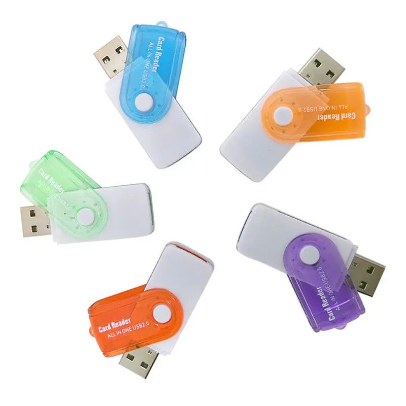 1 X Pembaca Kartu Memori Pembaca Kartu USB Multifungsi Kecepatan Tinggi 4 In 1 untuk Pembaca Pintar Kartu Memori Mikro MS MS-PRO TF