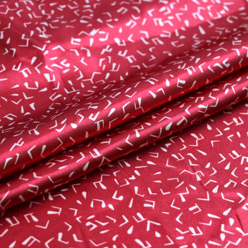 Meter glänzendes Futter, Pyjama, Robe, Hemd, Taschenmaterial, Musikdruck, Satin, Charmeuse-Stoff, Polyester, weich – Detail 27