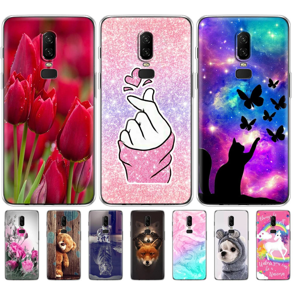 For OnePlus 6 Case Painted Silicon Soft TPU Back Phone Cover For one plus 6 Case Fundas Full Protection Coque Bumper Clear Bags