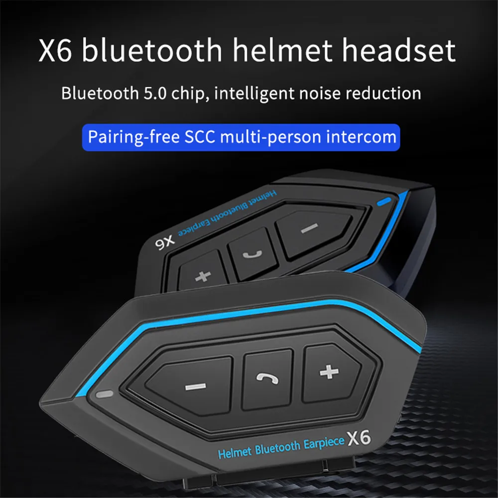 

The latest X6 Motorcycle Bluetooth Helmet Headset Stereo MP3 Music Player Speaker Hands Free Call for Rider Waterproof Earphone