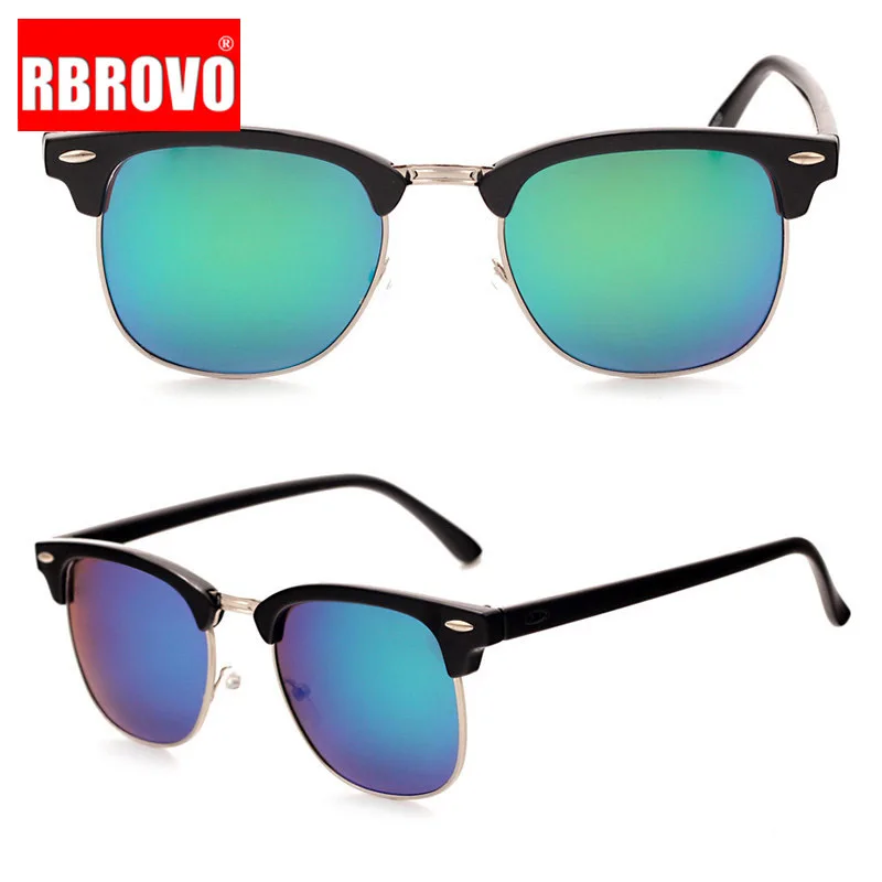 RBROVO Occhiali da sole vintage semi-senza montatura firmati da donna/uomo polarizzati UV400 classici Oculos De Sol Gafas occhiali da sole retrò