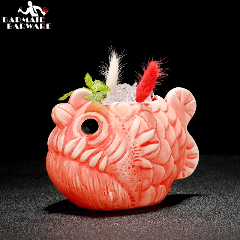 660ml Hawaii Tiki Mugs Cocktail Cup Beer Beverage Mug Wine Mug Ceramic Tiki Mugs