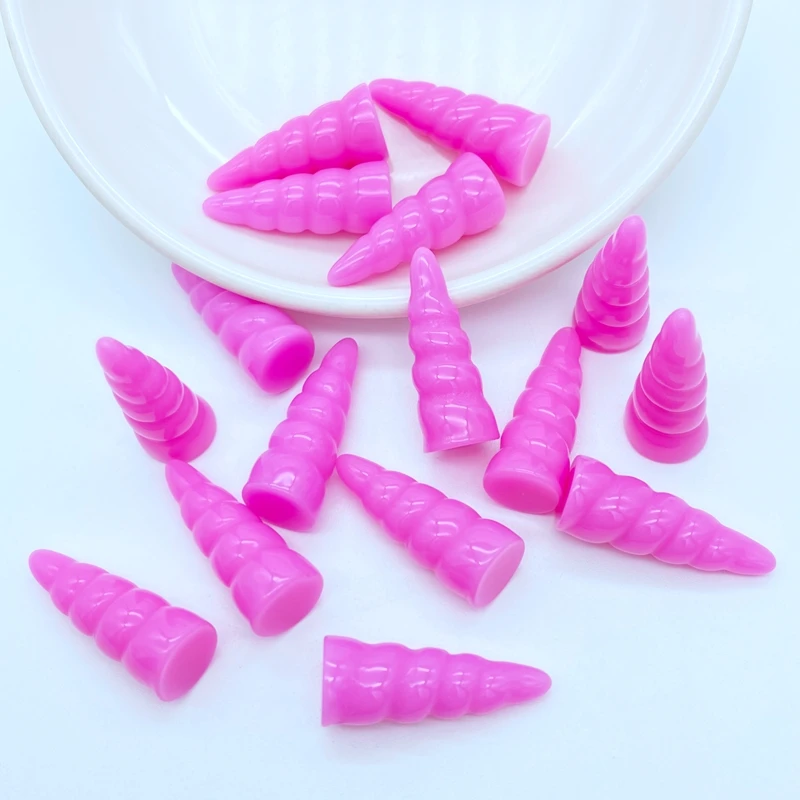 20pcs New Cute Resin Mini Unicorn Horn Flat Back Cabochon Scrapbook Kawaii DIY Embellishments Accessories K52