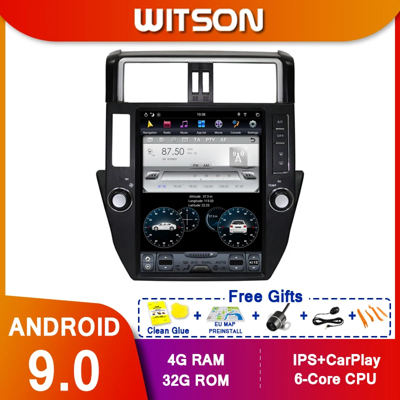 WITSON Android 9.0 vertical screen Car radio tesla GPS NAVIGATION Radio player for TOYOYA PRADO 2010- 2017 plus version