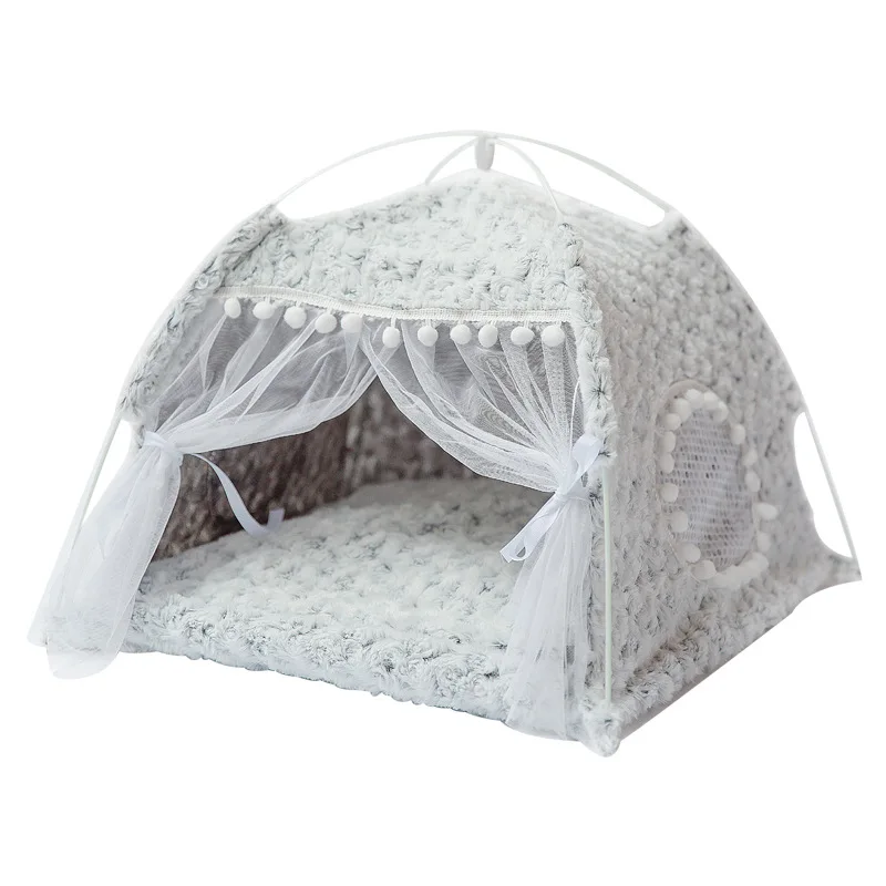 Cat Kennel Pet Tent House Semi Enclosed Dog Bed All Seasons Universal Villa Bedding