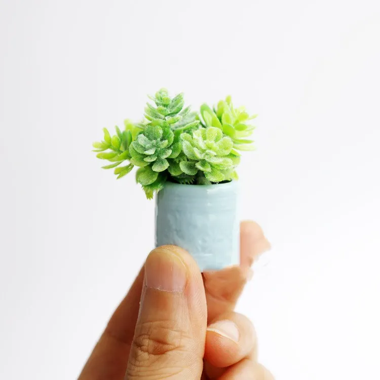 3pcs Mini Green Plant Tree Potted Doll House Miniature Furniture Home Decor Kids Toy,Perfect DIY Dollhouse Toy Gift Set