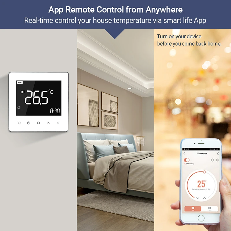 WiFi Smart Thermostat Temperature Controller for Water/Electric Floor Heating Water/Gas Boiler Works With Alexa Google Home