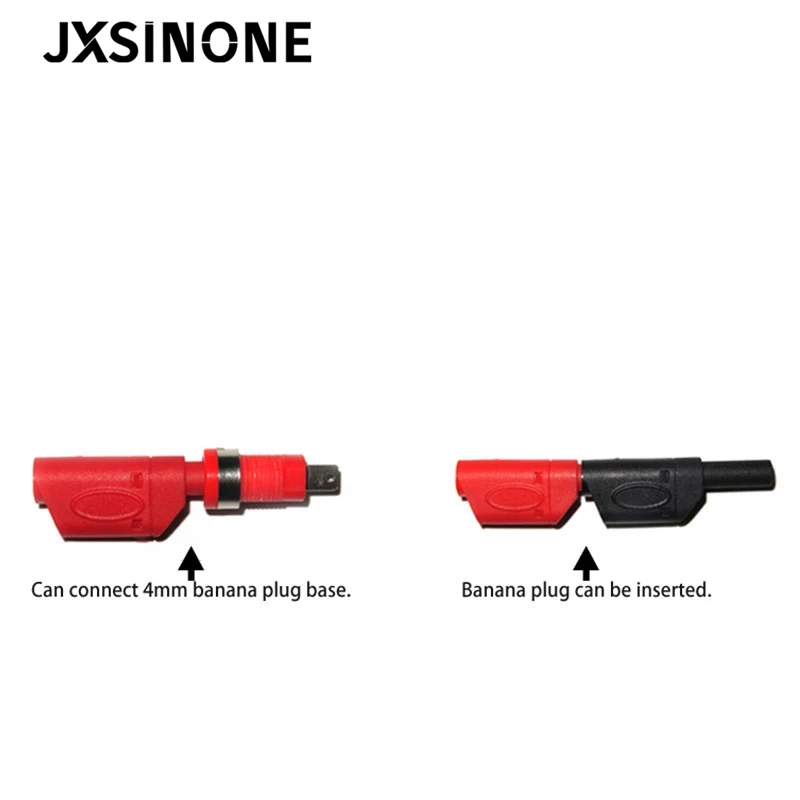 JXSINONE P1018A 1M 4 مللي متر الموز التوصيل إلى التمساح التمساح كليب اختبار التحقيق الرصاص سلك كابل