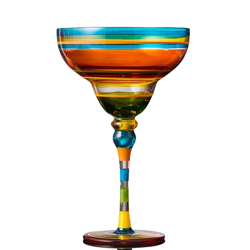 European Style Wine Cup Glass Painted Goblet Personalized Cocktail Champagne Flutes Plating Glass Creative Bar Wine Cups