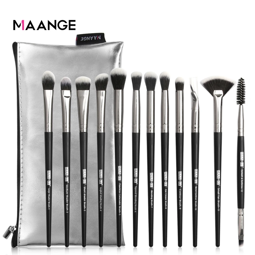MAANGE 5/12Pcs Makeup Brushes Set Kosmetik Bubuk Eye Shadow Foundation Blush Blending Alat Kecantikan Kuas Make Up maquiagem