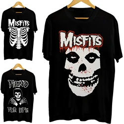 Men T Shirt Misfits New Skull Graphic Printing Classic Funny T-shirt Novelty Tshirt Women Tees Black Cotton Tops O-Neck XS-5XL