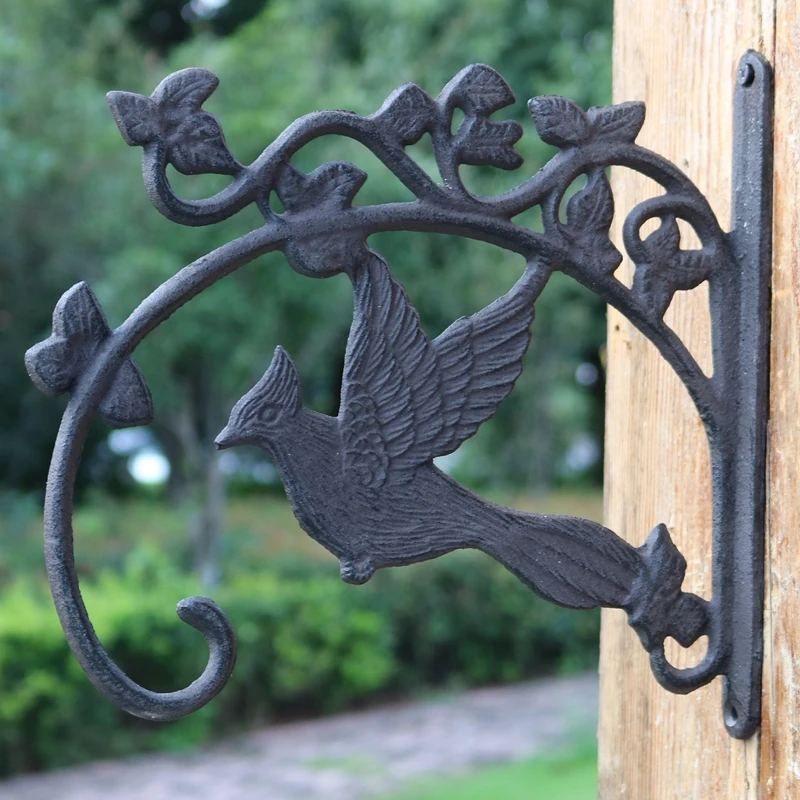 

Rustic Decorative Cast Iron Wall Hooks for Hanging Lanterns Hummingbird Feeders Wind Chimes Planters Macrame Plant Hangers