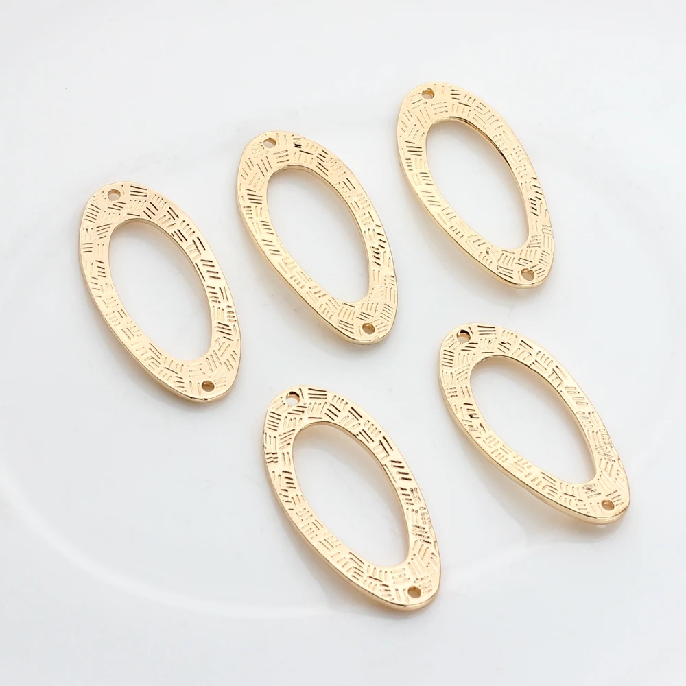 35*17mm 5pcs/lot Zinc Alloy  Oval Porous Twisted Connector Charms Linker For DIY Necklace Earring Jewelry Accessories
