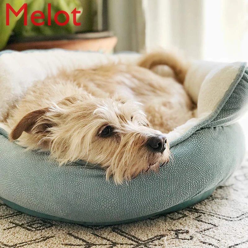 Luxury Household Deerskin Velvet Pet Bed Comforter Cat House Deep Sleep Cat Bed Kennel Small Dog Sofa Winter Dog Small Bed