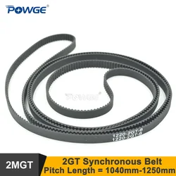 POWGE Pitch Length 1040 1100 1110 1136 1140 1164 1180 1210 1220 1240 1250 2GT Timing Belt W=6/9mm GT2 Synchronous Belt 1100-2GT