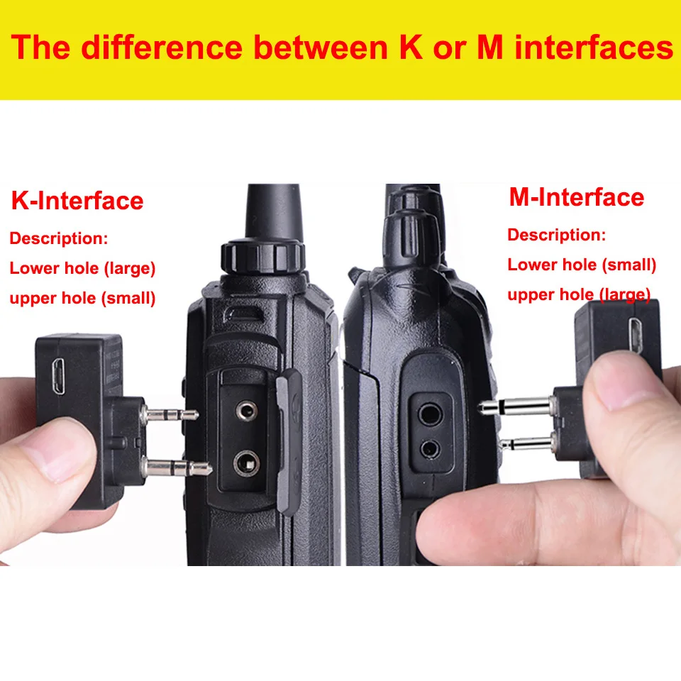Walkie Talkie Hands-Free Bluetooth Headset K/M Type Earphone Handheld Two Way Radio Wireless BT Headphones For Motorola Baofeng
