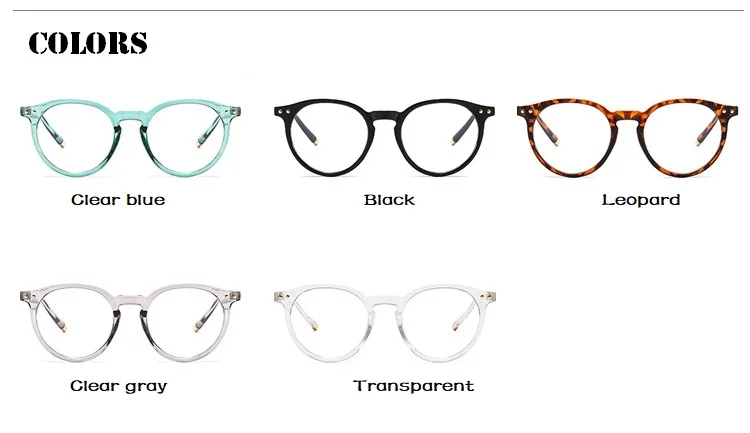 Vintage Round Optical Glasses Women Men Anti Blue Light  Eyeglasses Frame Prescription Transparent Lens Spectacle Frame Unisex