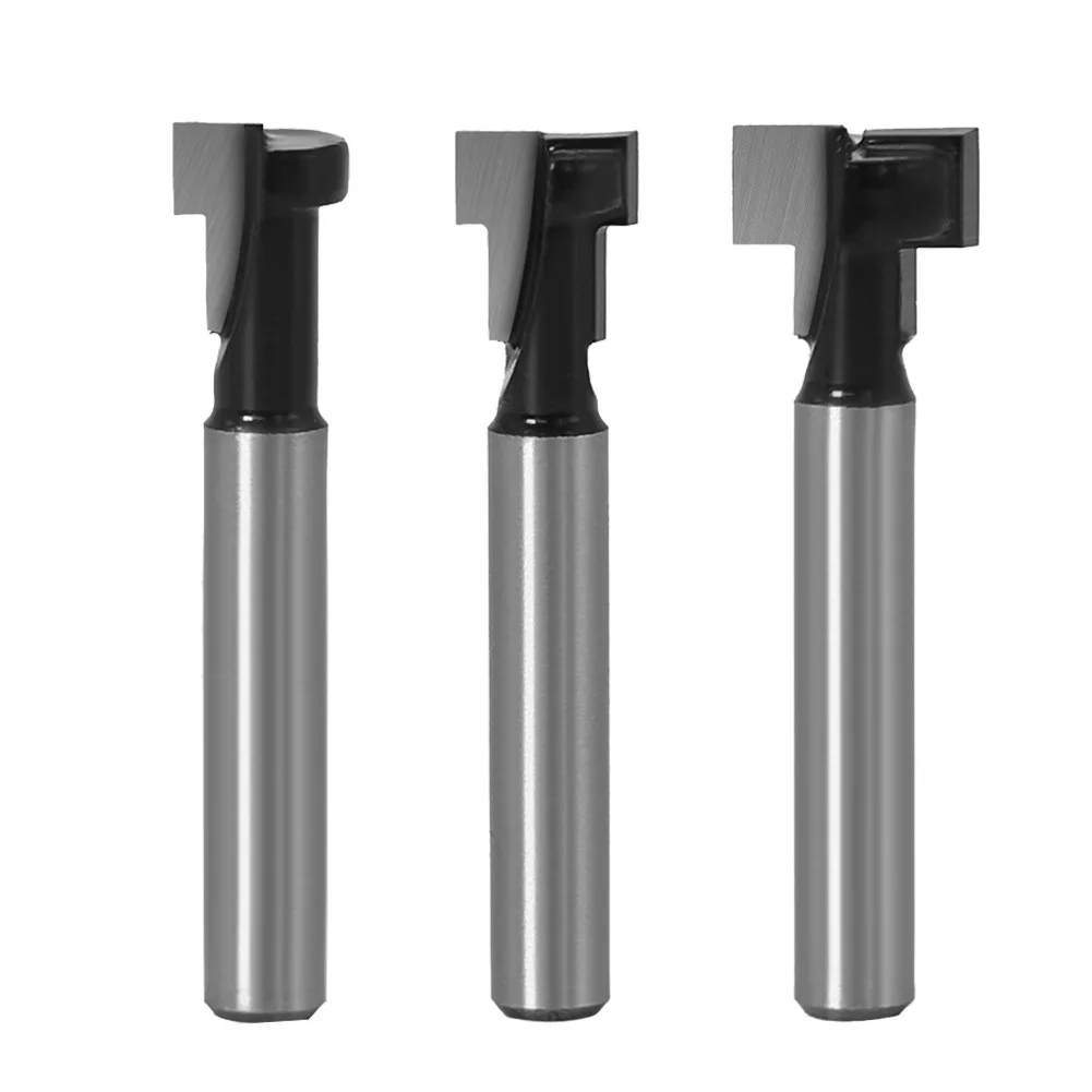 1/4 pollici gambo 6/8mm T-Slot Cutter lavorazione del legno Router Bit Set chiave foro Bit T scanalatura fresa Router fragole per legno