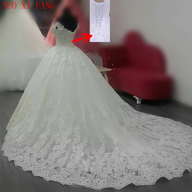 Customized Off the Shoulder Vestido De Noiva Wedding Dress Sweep Train Plus Size Bridal Gown Lace Appliques robe de mariée