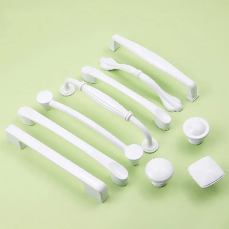 KK&FING 1PC Modern White Aluminum Furniture Handle European Stripe Kitchen Wardrobe Shoebox Door pulls Home Improvement