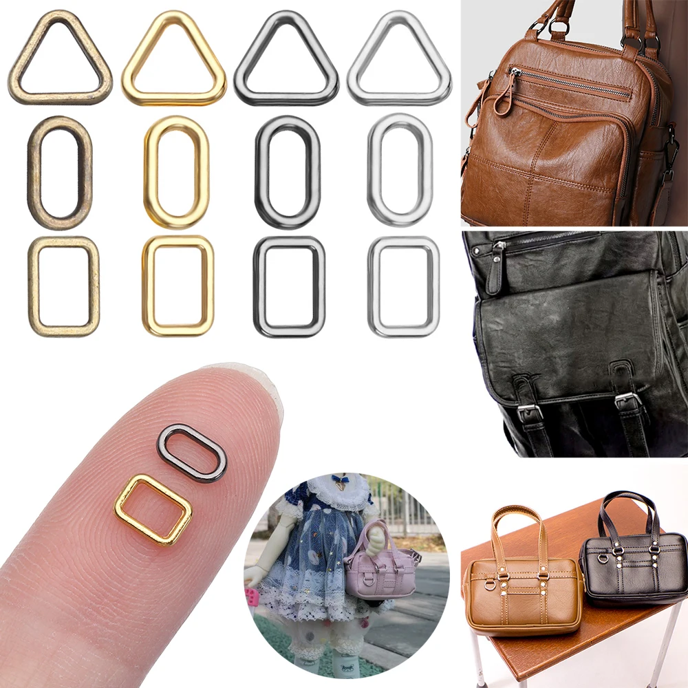 20Pcs Ovale/Vierkante/Driehoek Voor Pop Tas Tri-Glide Gesp Mini Metalen Knoppen Gesp Pop Bagage hardware Onderdelen Diy Accessoires