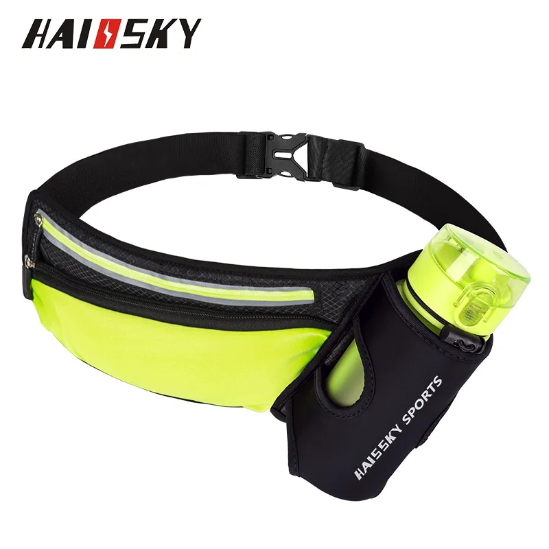 Haissky Waist Bag Belt Water Bottle Pouch Phone Bag For iPhone SE 2020 11 Pro Max X XR Xs Hiking Fitness Lightweight Waist Pack