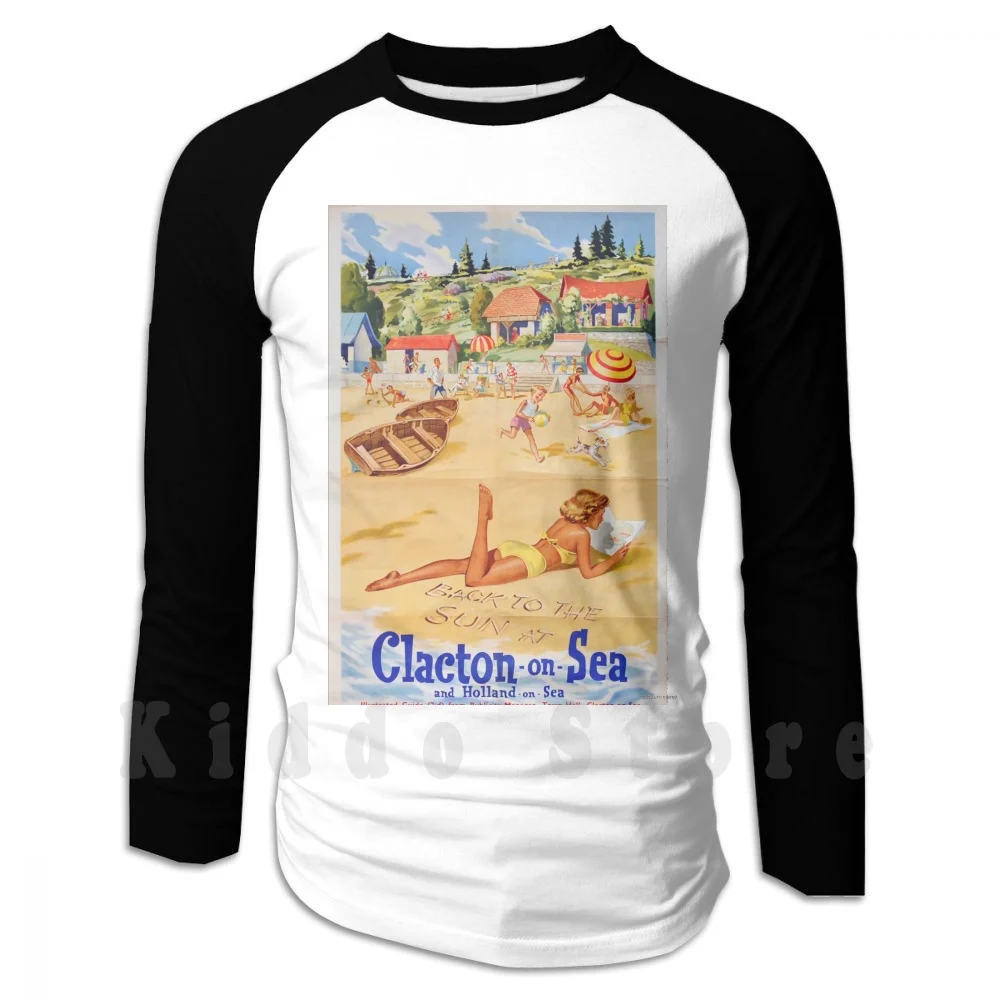 Clacton-On-Sea Vintage Travel Poster Hoodie Long Sleeve Clacton On Sea Holland On Sea Clacton Holland On