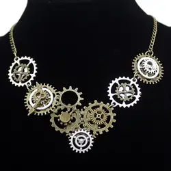Vintage Personalized Steampunk Gear Pendant Necklace Charm Jewelry Men Women Neck Chain Fashion Street Hip-Hop Accessories