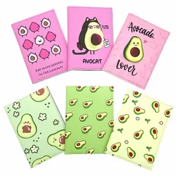 New Cute Avocado Passport Covers Holder Women Men Business PU Leather ID Bank Card Storage Wallet Purse Case Travel Accessories