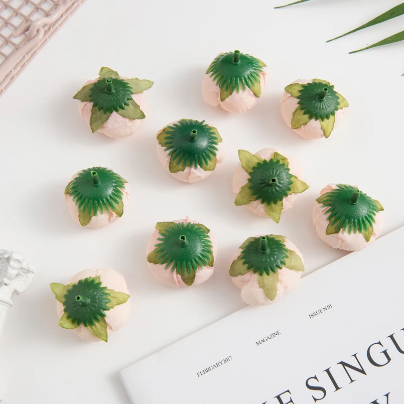 50/100 Stück Künstliche Blumen Seiden-Teerosen Knospen DIY Geschenke Süßigkeitenbox Weihnachtsdekoration für Zuhause Garten Hochzeitszubehör – Detail 6