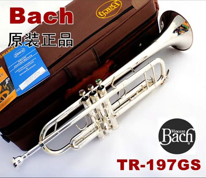 

Brand New Music Fancier Club Bb Trumpet TR-197GS Silver Plated Music Instruments Profesional Trumpets 197GS With Case Mouthpiece