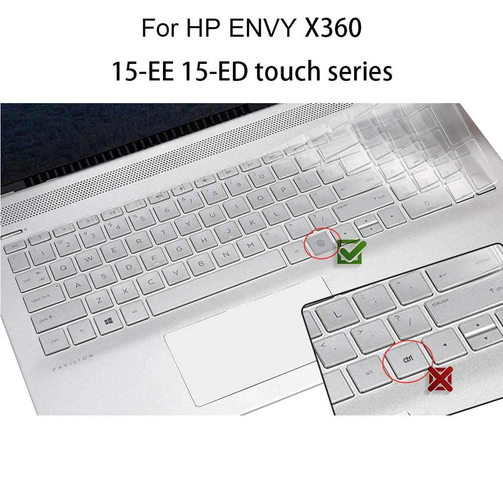 Clear TPU Keyboard Covers for HP ENVY x360 2-in-1 15 ED EE 2020 Laptops 15M-ED0023DX ED0013DX 15M-EE0013DX touch protective film