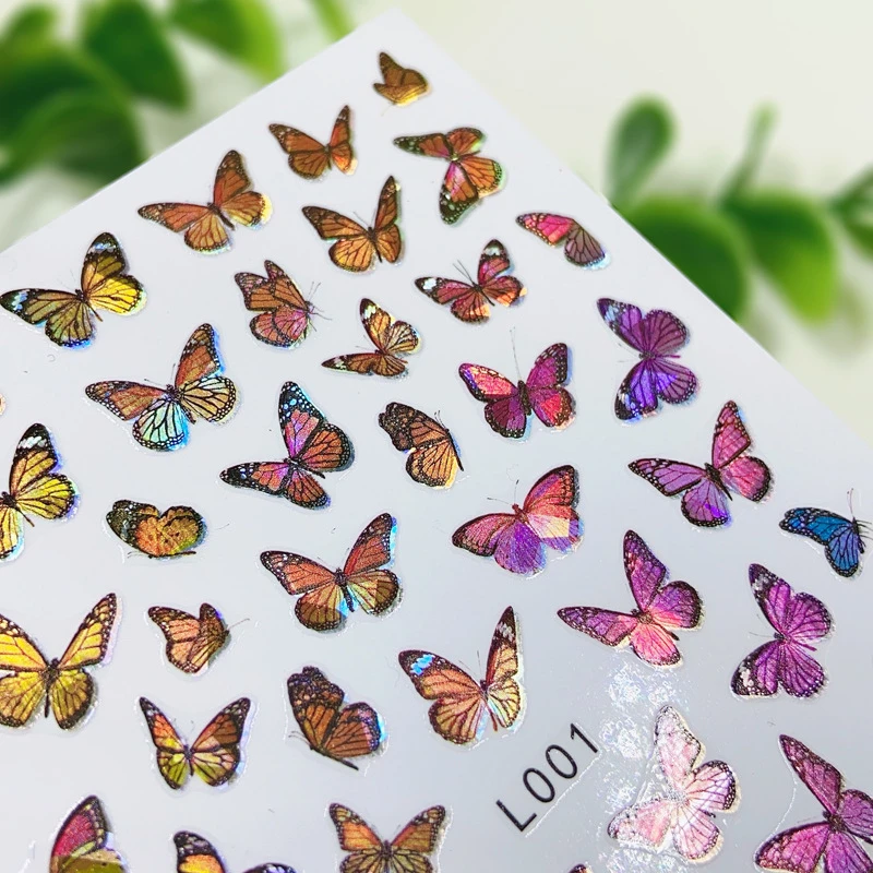 Farfalla unghie Art Sticker Manicure indietro colla decalcomania decorazioni Design fiori di frutta adesivo per unghie per unghie consigli bellezza