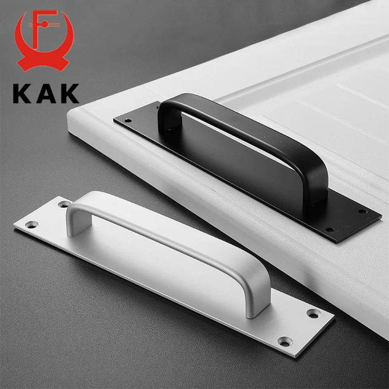 KAK Fashion Black Cabinet Handles Aluminum Alloy Kitchen Door Handles Cupboard Pulls Drawer Knobs Furniture Room Door Hardware