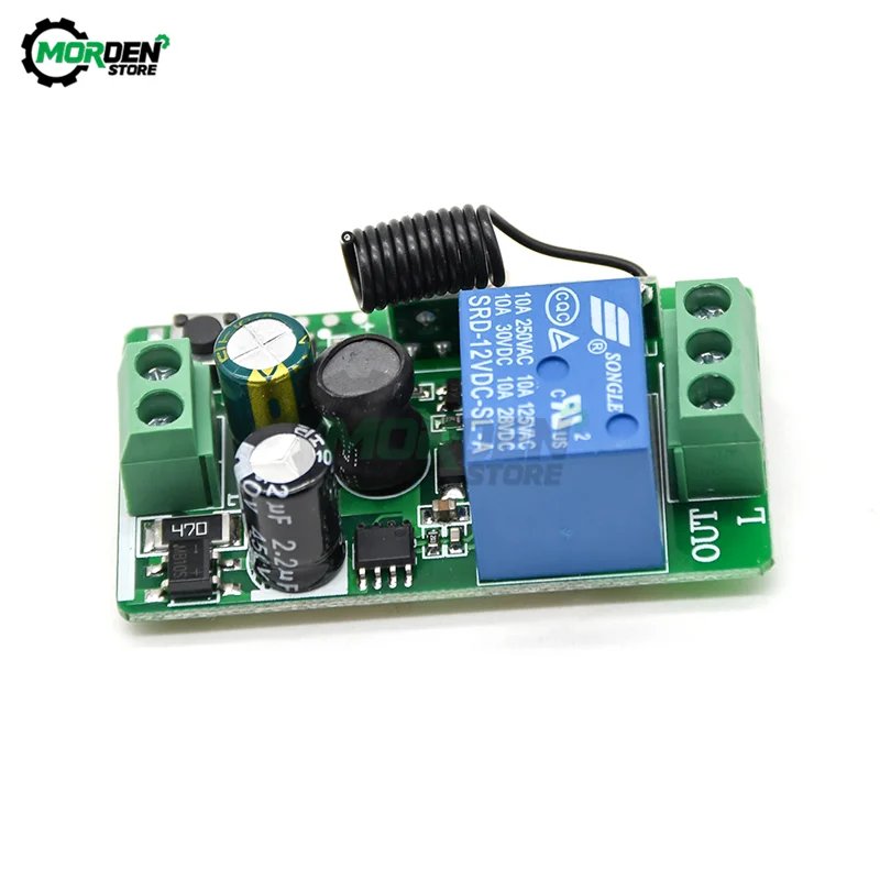 Smart Home AC 220V Relays Switch 10A 1 Ch Wireless RF Remote Control Receiver Relay Switch 315/433 MHz