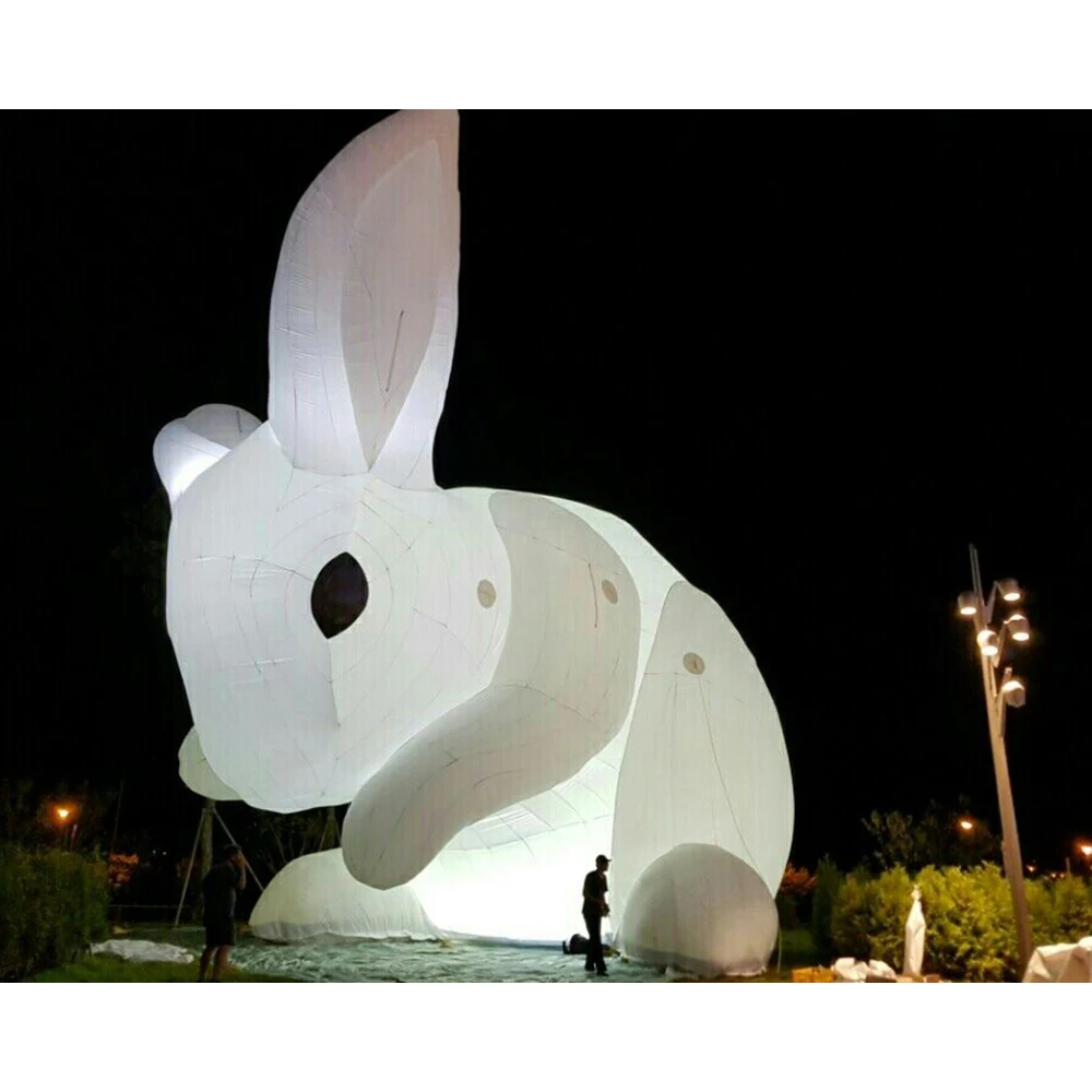 Factory price LED giant inflatable rabbit/inflatable Easter bunny for outdoor decoration/Led inflatable rabbit for advertising