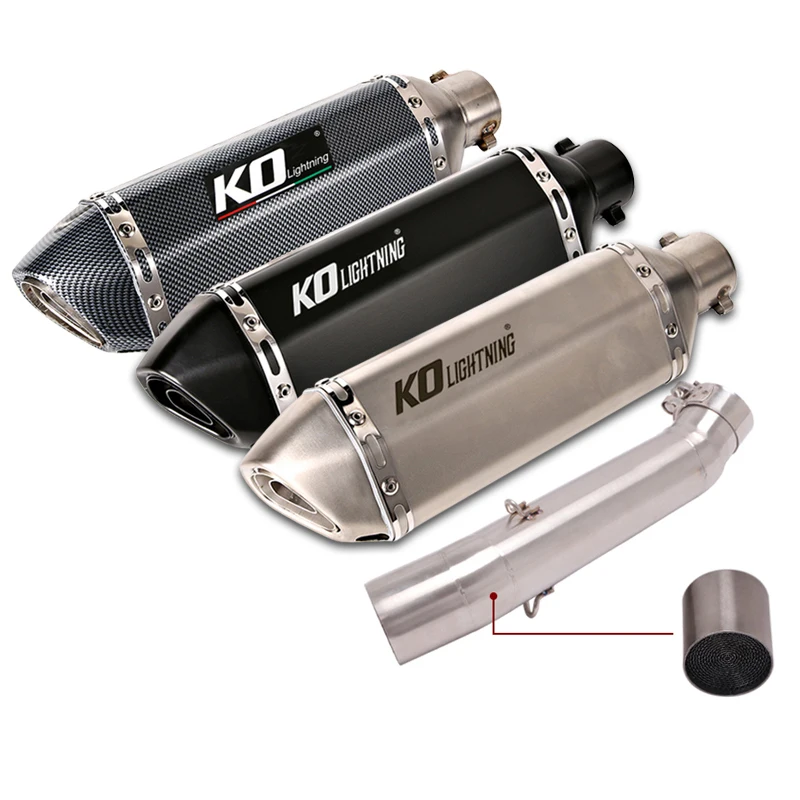 

For VOGE 500DS LX500-A Exhaust Pipe Motorcycle Middle Tube Slip On 51mm Mufflers Removable DB Killer Reserve Catalyst 370mm