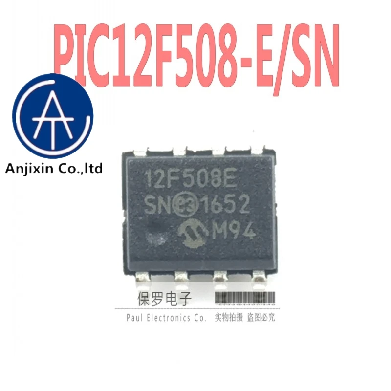 Microcontrolador original 100%, PIC12F508-E/SN 12F508E, SOP-8, 10 Uds.