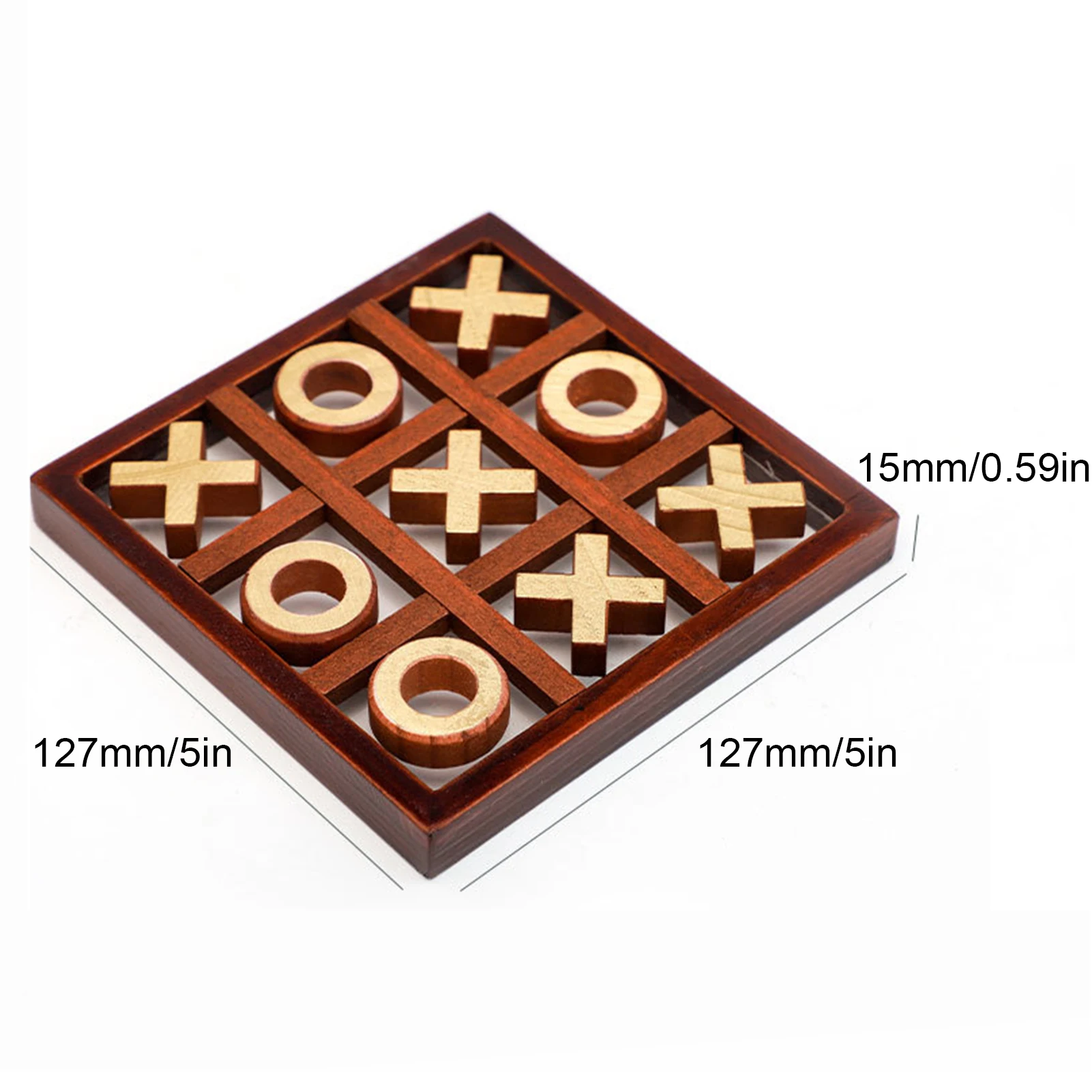 Classic Noughts And Crosses Game Wooden Family Board Game Set Family Fun Educational Toys Parent-Child Interaction Game For Kids