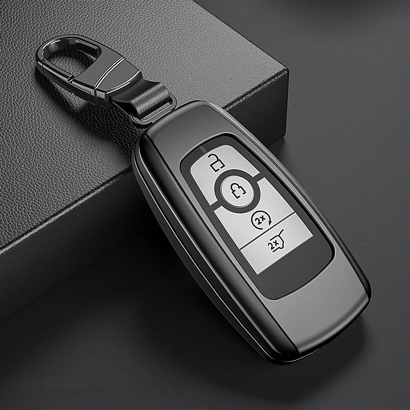 Aluminum Alloy TPU Car Remote Key Fob Case Cover For Ford Fusion Mondeo Mustang Edge Expedition EXplorer F-150 F-250 F-350 