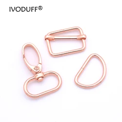 Metall Silder Schnalle D Ring, Snap Haken In Rose Gold Farbe Für DIY Geldbeutel und Beutel, Der, handtasche Metall Teile