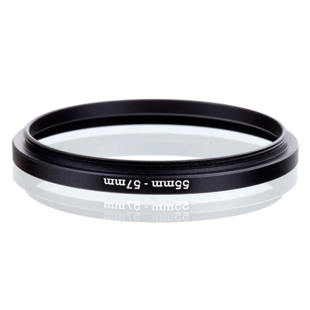 55mm-57mm 55-57mm 55 to 57 Step Up Ring Filter Adapter black