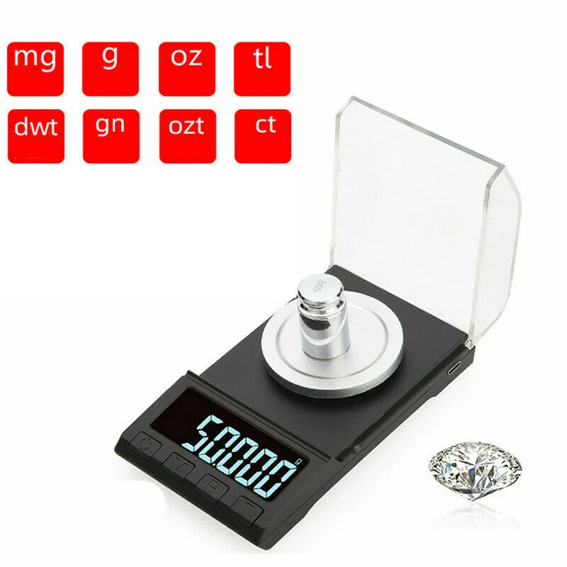 

Precision Milligram Jewelry Scale 0.001g Digital Electronic Scales 100g/50g Portable Lab Reload Powder Scales