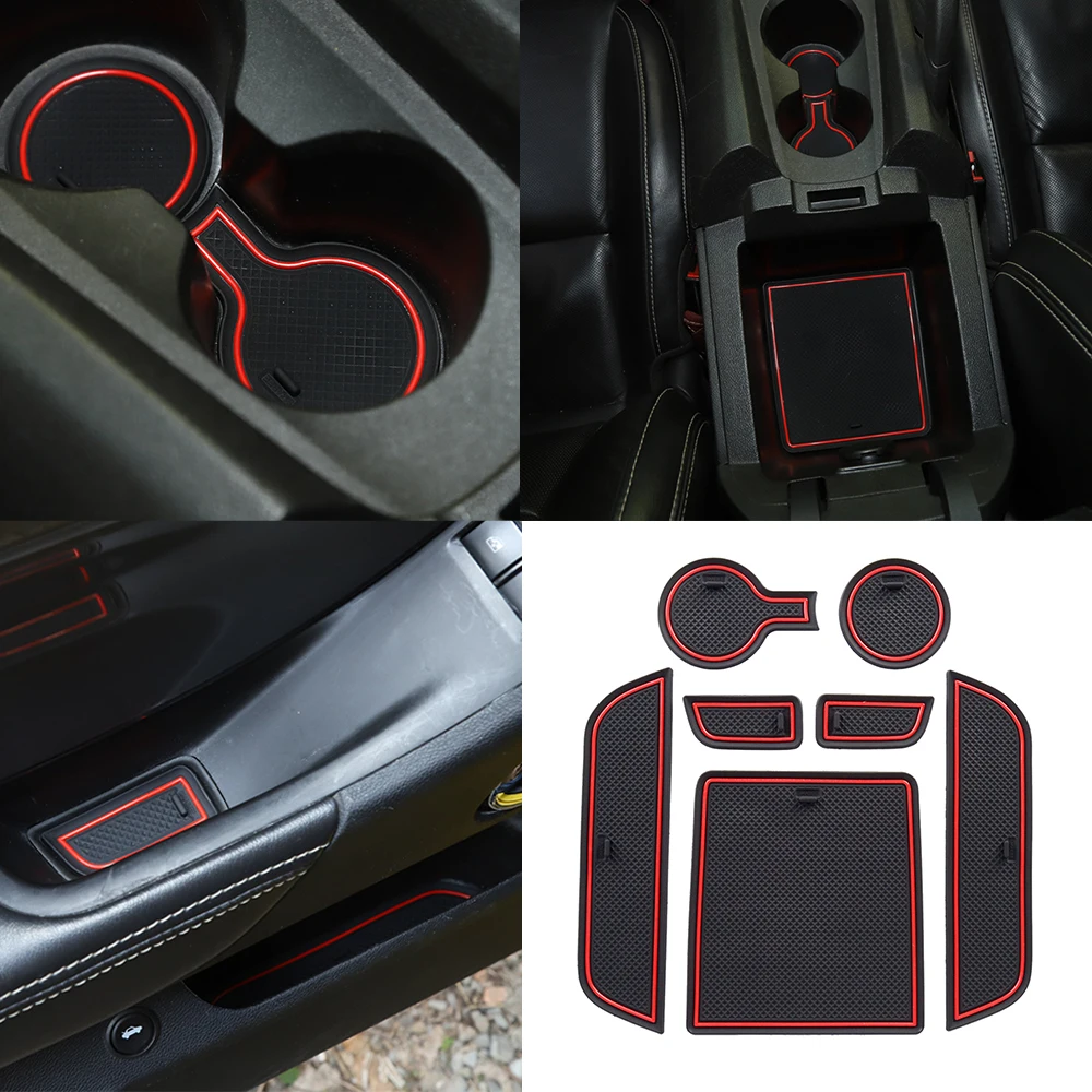 for Chevrolet Camaro 2012 2013 2014 2015 2016 Door Slot Mat Gate Groove Mats Cup Coaster Anti-Slip Pad Car Accessories Red White