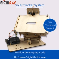 Progetto Hardware aperto Kit inseguitore di luce solare intelligente a doppio asse in legno elettronica STEAM Education codice Arduino Soure fai da te