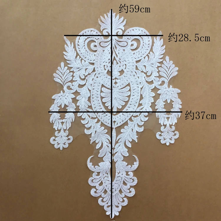 Wholesela   Embroidered  Applique Lace Flower DIY Veil  Applique Medallions Piece For Bridal Dress