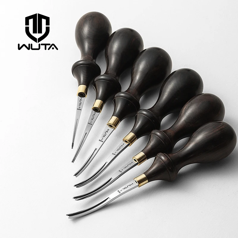 WUTA Leather Edge Beveler PRO Skiving Craft Work Tools M390 Die Steel Ebony Handle Cutter Edger Creaser Skiver available 6Size