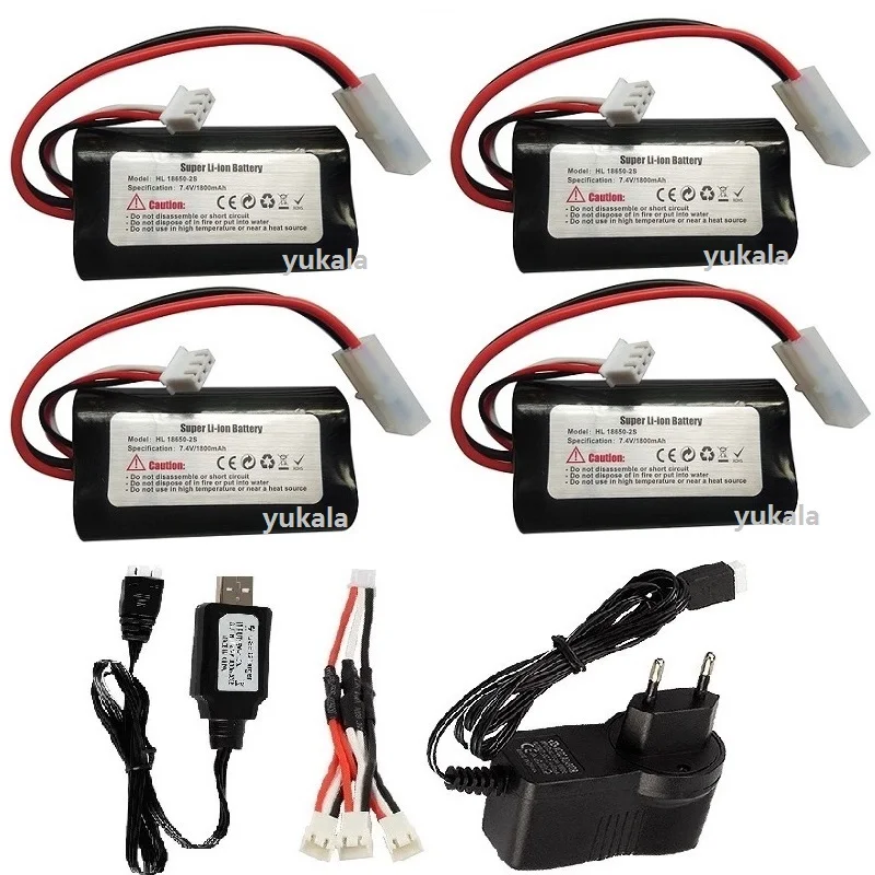 original 7.4v 1800mah li-ion battery 18650/charger for henglong 3818 3819 3838 3839 3899 3888 3909 3918 3938 1/16 RC tank HJ806