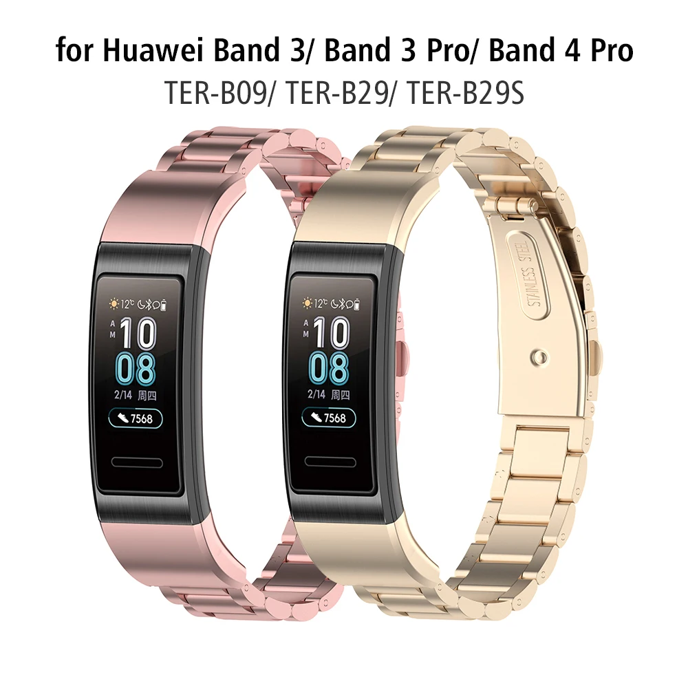 Metal Bands for Huawei Band 4 Pro Business Wristband for Huawei Band 3 Pro Stainless Strap TER-B09 TER-B29 TER-B29S Woman Man