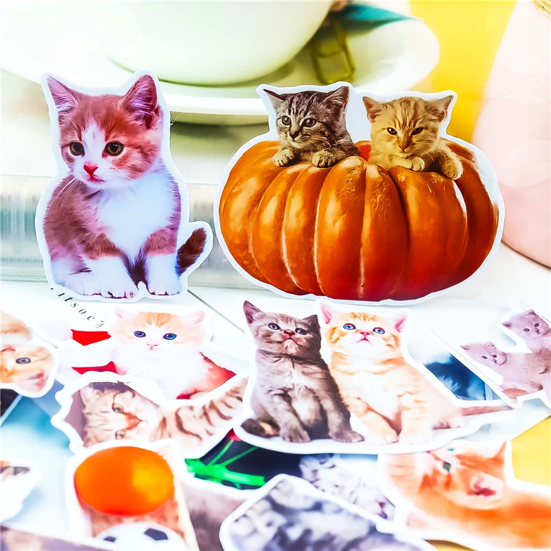 stickers 21pcs Creative kawaii Cute Cartoon CAT scrapbooking stickers /decorative sticker /DIY craft photo albums/Children